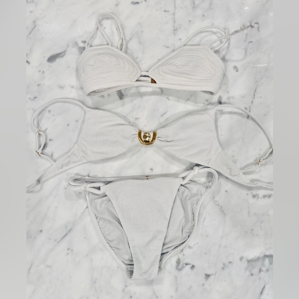 3 Pieces ViX Paula Hermanny Firenze White Bikini Set (read description)